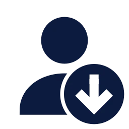 User down icon, Sharp Solid style