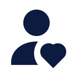 User heart icon, Sharp Solid style
