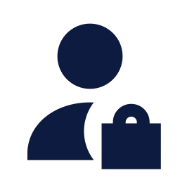 User lock icon, Sharp Solid style