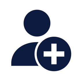 User plus icon, Sharp Solid style