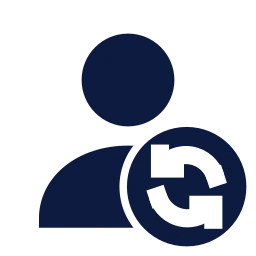 User refresh icon, Sharp Solid style
