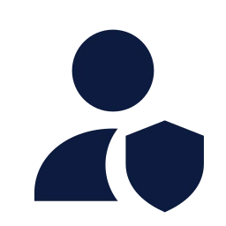 User shield icon, Sharp Solid style