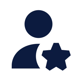 User star icon, Sharp Solid style