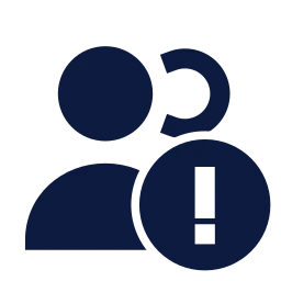 Users alert icon, Sharp Solid style