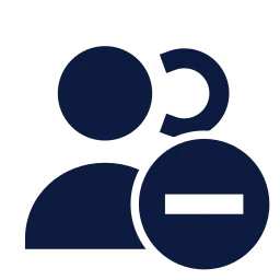 Users minus icon, Sharp Solid style