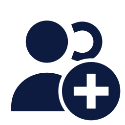 Users plus icon, Sharp Solid style
