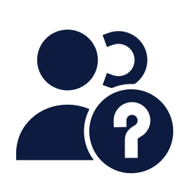Users question icon, Sharp Solid style