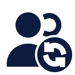 Users refresh icon, Sharp Solid style