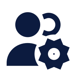 Users settings icon, Sharp Solid style