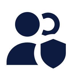 Users shield icon, Sharp Solid style