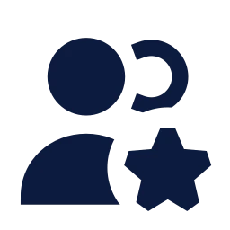 Users star icon, Sharp Solid style