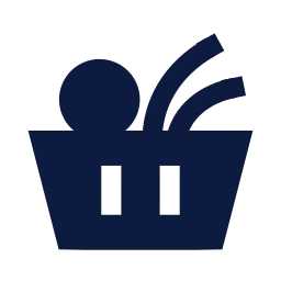 Vegetable basket icon, Sharp Solid style