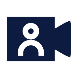 Video call icon, Sharp Solid style