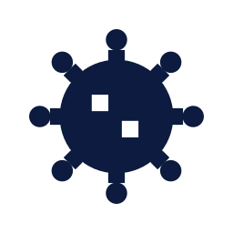 Virus icon, Sharp Solid style
