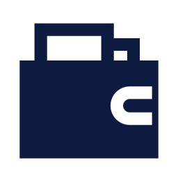 Wallet cards icon, Sharp Solid style