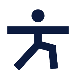 Warrior pose icon, Sharp Solid style