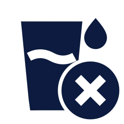 Water intake x icon, Sharp Solid style
