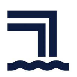 Waterfall icon, Sharp Solid style