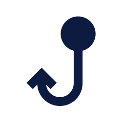 Webhook icon, Sharp Solid style