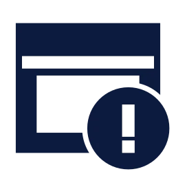Window alert icon, Sharp Solid style