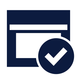 Window check icon, Sharp Solid style