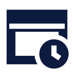 Window clock icon, Sharp Solid style