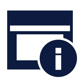 Window info icon, Sharp Solid style