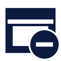 Window minus icon, Sharp Solid style
