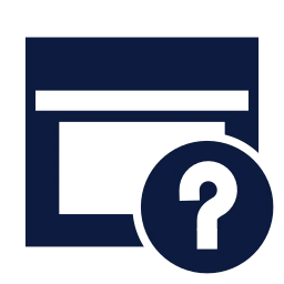 Window question icon, Sharp Solid style