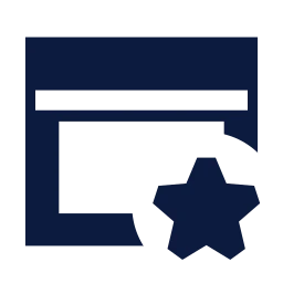 Window star icon, Sharp Solid style