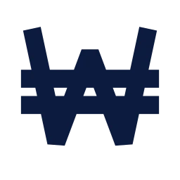 Won sign icon, Sharp Solid style