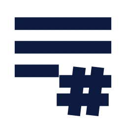 Word count icon, Sharp Solid style