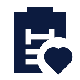 Workout plan heart icon, Sharp Solid style