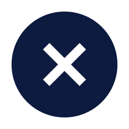 X circle icon, Sharp Solid style