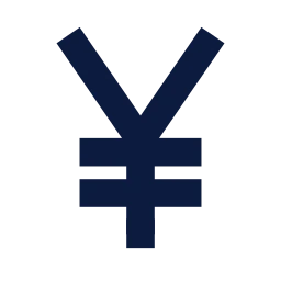 Yen sign icon, Sharp Solid style