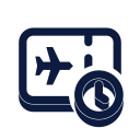 Boarding pass clock icon, Slab style