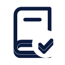 Book check icon, Slab style