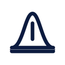 Chart bell curve icon, Slab style