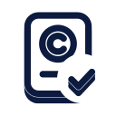 Copyright document check icon, Slab style