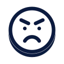 Face angry icon, Slab style