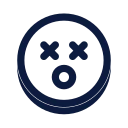 Face dizzy icon, Slab style