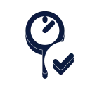 Food thermometer check icon, Slab style