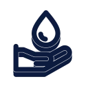 Hand holding water icon, Slab style