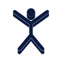 Jumping jacks icon, Slab style