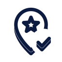 Local seo pin check icon, Slab style