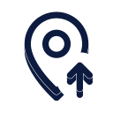 Map pin up icon, Slab style