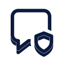 Message square shield icon, Slab style