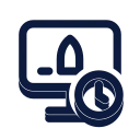 Mission control clock icon, Slab style