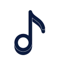 Music note icon, Slab style