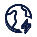Planet earth bolt icon, Slab style